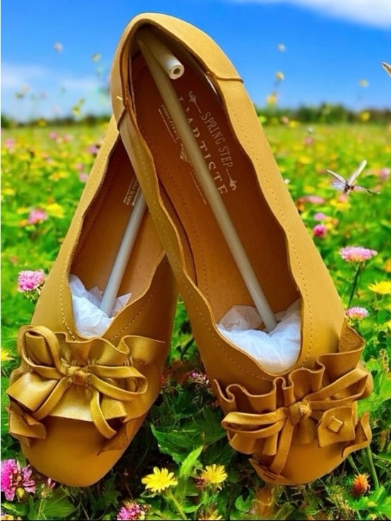 Spring Step Shoes - SPRING STEP L’ARTISTE LOUISA  BALLERINA FLATS YELLOW LEATHER SZ 37 EU / 6.5-7 US